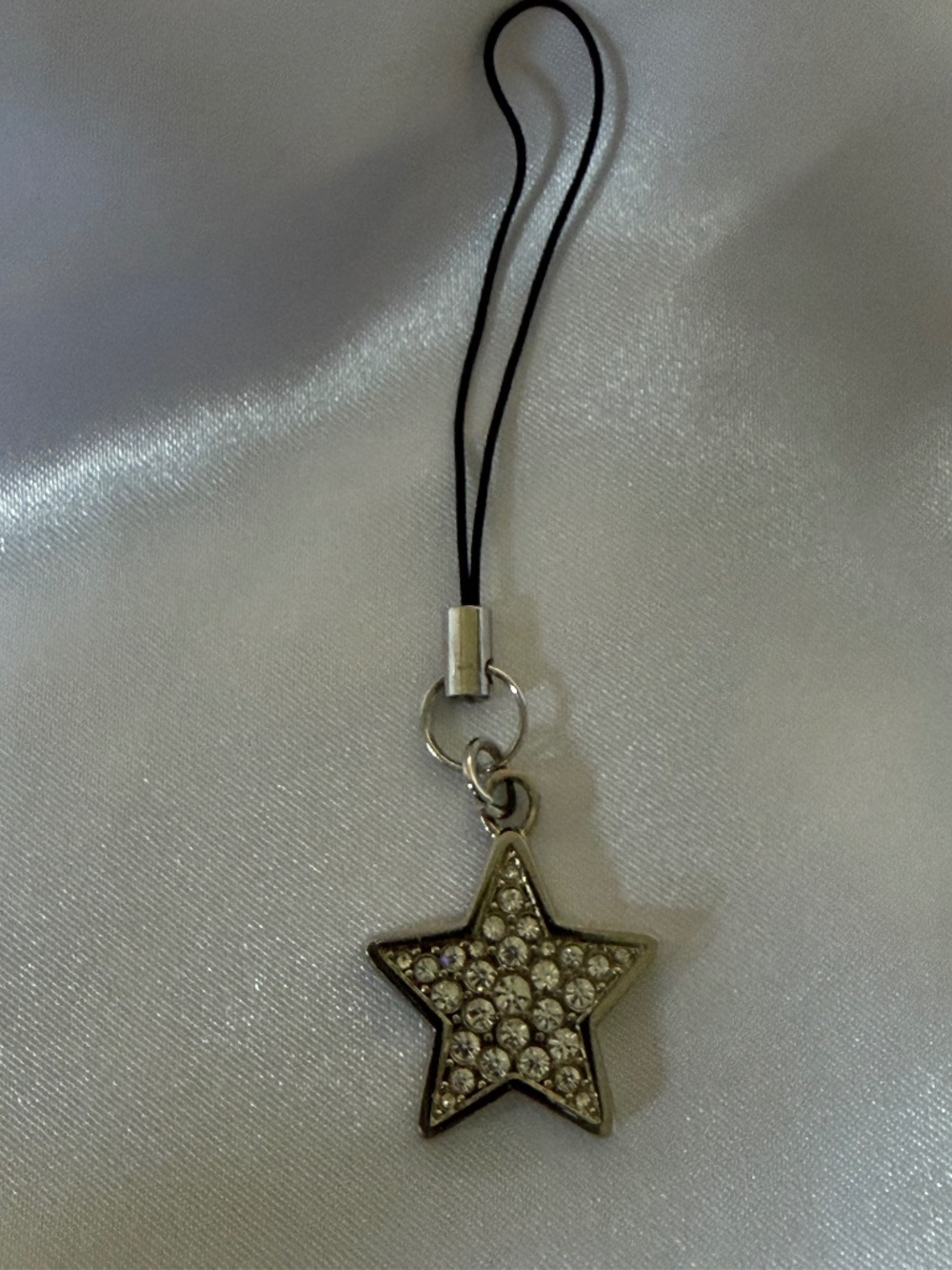 Coach Silver Crystal Star Cell Phone Lanyard or Bag Charm